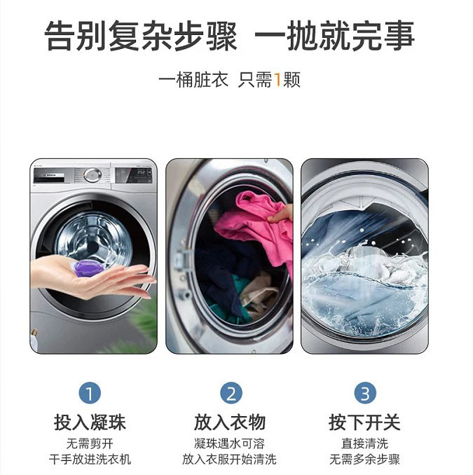 滚筒式洗衣机洗衣凝珠正确使用方法